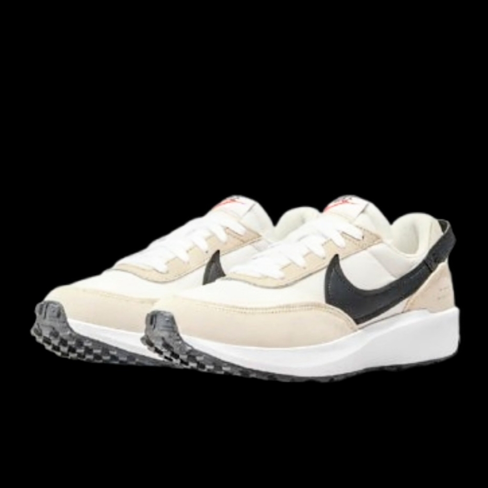 Nike Waffle Debut Running Womens White Black Sanddrift